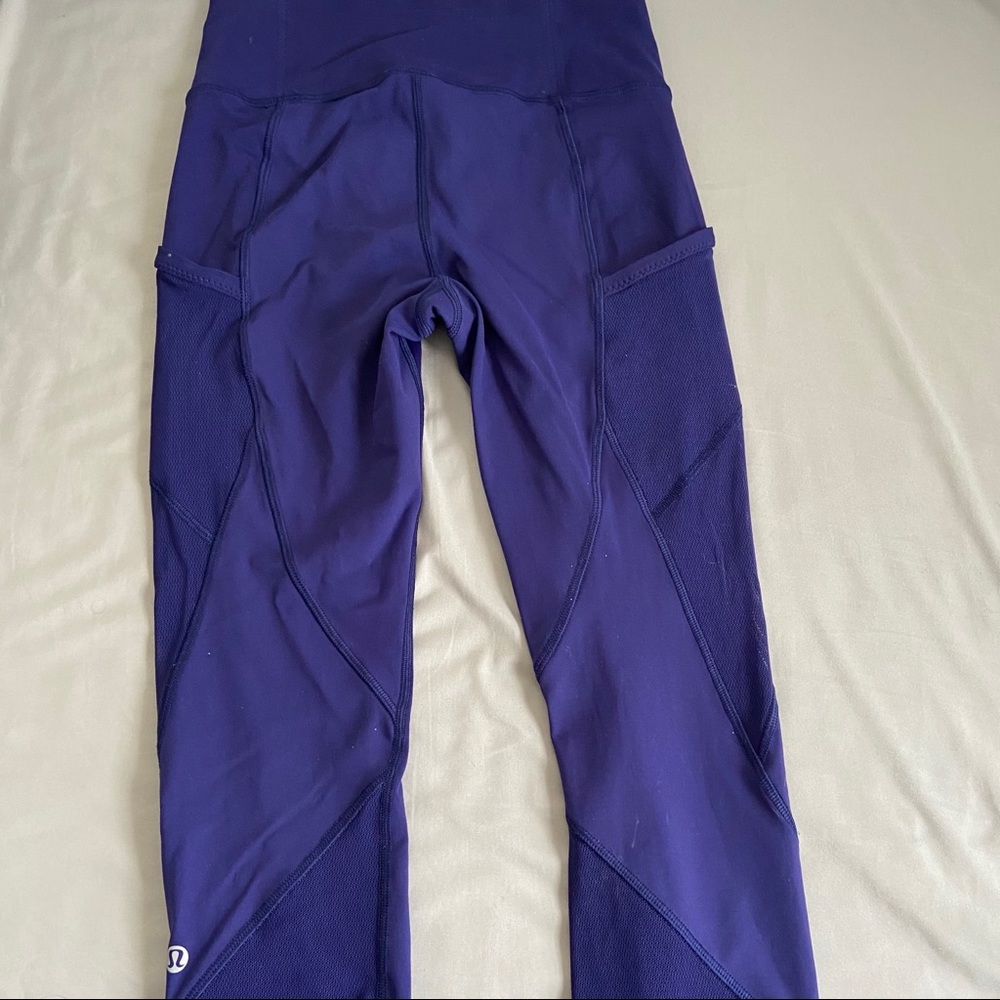 Purple Lululemon 3/4 length leggings